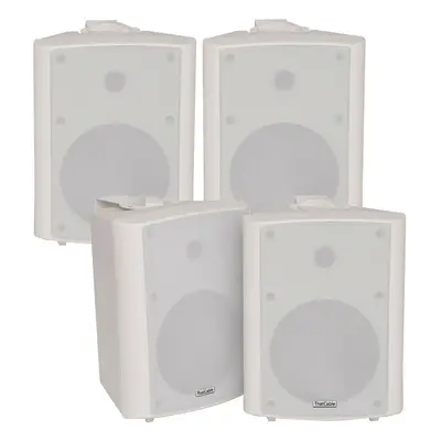 4x 90W White Wall Mounted Stereo Speakers 5.25" 8Ohm Quality Home Audio Music