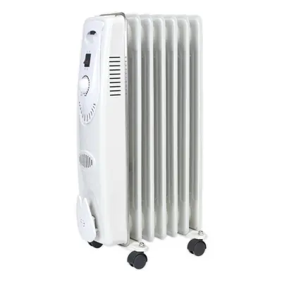 1500W Element Oil-Filled Radiator - Thermostat Control - Castor Wheels - 230V