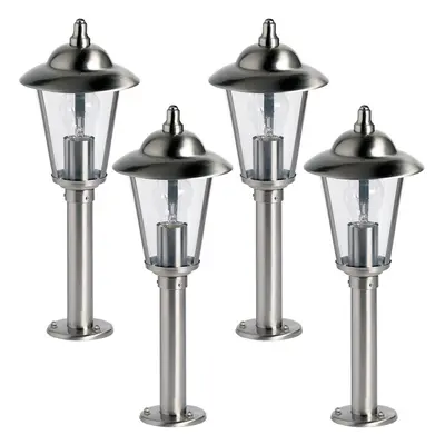 4 PACK Outdoor Post Lantern Light Stainless Steel Gate Wall Path Porch Lamp LED