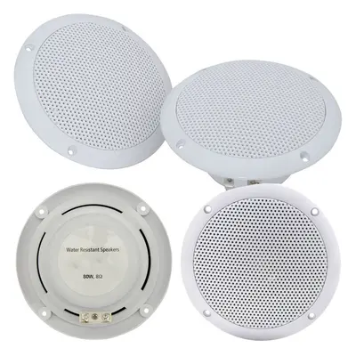 CABLEFINDER EXCLUSIVE - 4x Moisture Resistant Ceiling Speakers -80W 8Ohm Inch Kitchen Bathroom W