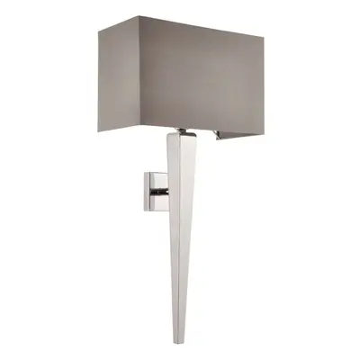 Rectangular Dimmable Wall Light Chrome & Grey Shade Modern Bedside Lamp Fitting