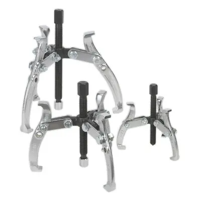 3 Piece Triple Legged Gear Puller - Reversible - Swivel Thrust Plates - Hex Head