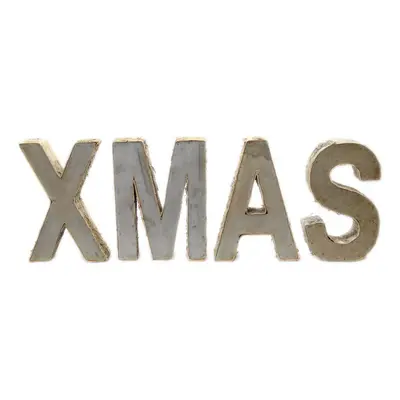 Distressed Iron Metal Birch Wood Xmas Letters Decorative Word Christmas Decoration