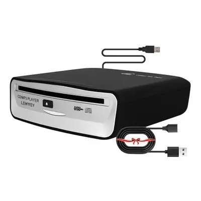 External Universal CD Player for Car - LEHWEY Portable CD Player with Extra USB Extension Cable,