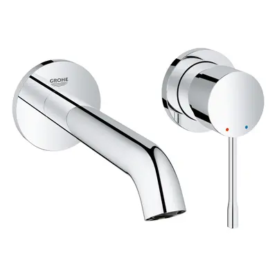 GROHE Essence ? Wall Mounted Hole Basin Mixer Tap (Metal Lever, Water Saving Mousseur 5.7 l/min,