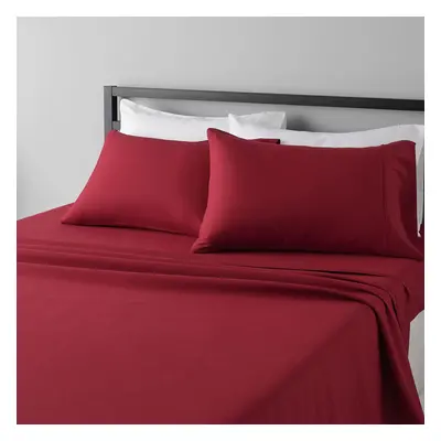 Amazon Basics Lightweight Super Soft Easy Care Microfiber 4-Piece Bed Sheet Set with 14-Inch Dee