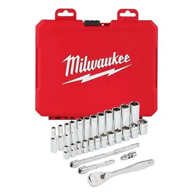 Milwaukee Electric Tool MWK48-22-9504 Piece 0.25 in. Drive Metric Ratchet & Socket Set