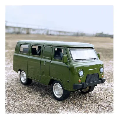 (Green) 1/20 UAZ Travelers Alloy Traffic Bus Car Model Diecast &Toy Classic City Tour Vehicles S