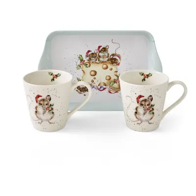 Wrendale Holly Jolly Mug and Tray Set