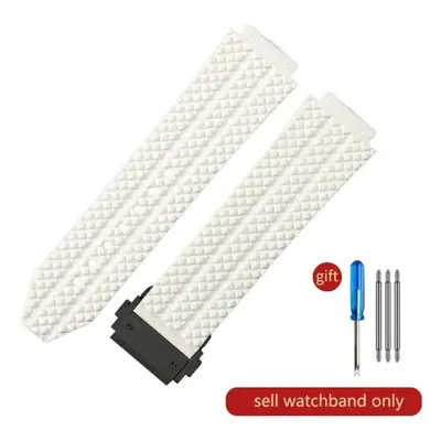 (J01-White-Black-Z2 26x19mm) For Hublot Yubo High Quality Silicone Waterproof Watch Strap Classi