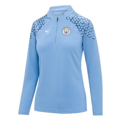 (S) Man City Training Half Zip Top (Light Blue) - Ladies