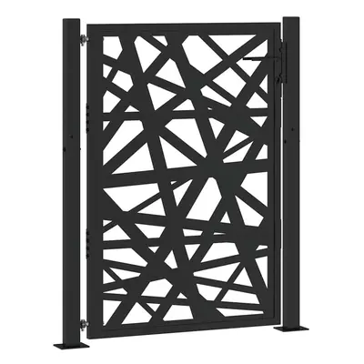 (steel/black, x cm/light design) vidaXL Garden Gate 105x180 cm Weathering Steel Flame Design fen