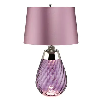 Table Lamp Heather Shade & Plum tinted Glass / Heather Shade LED E27 60W Bulb