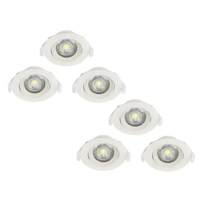 2 PACK PACK Flush Adjustable Ceiling Downlight White Plastic 5W LED