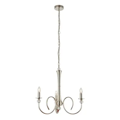 Luxury Hanging Ceiling Pendant Light Bright Nickel & Crystal Lamp Chandelier