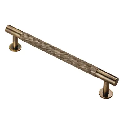 Knurled Bar Door Pull Handle x 13mm 160mm Fixing Centres Antique Brass