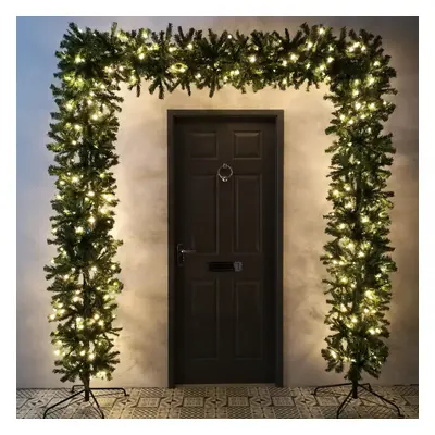 8ft (2.4m) Tall Prelit Premier Indoor / Outdoor Christmas Tree Arch in Green