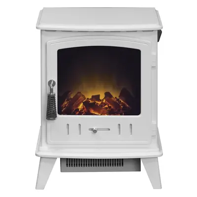 Adam Aviemore Electric Stove in Pure White Enamel