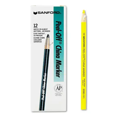 Sharpie Peel-Off China Markers Yellow Dozen