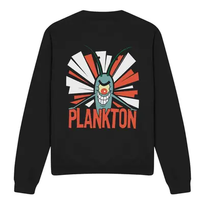 (S, Black) SpongeBob SquarePants Unisex Adult Plankton Sweatshirt