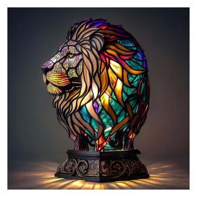 (lion) Animal Table Lamp Series Stained Glass Animals Shape Table Lamp 3d Animal Shape Table Lam