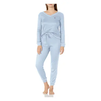 Tommy Hilfiger Women's Waffle-Knit Long Sleeve Jogger Pajama Set Cham