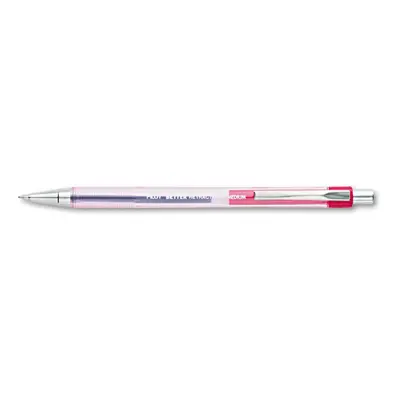 Pilot Better Retractable Ballpoint Pens Medium Point 1.0 mm Crystal Barrel Red Ink Pack Of