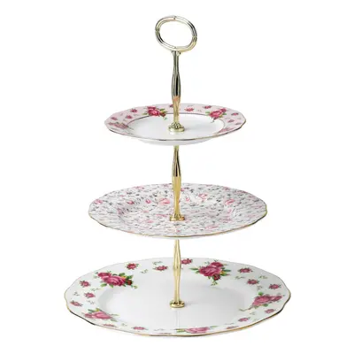 Royal Albert New Country Roses White Cake Stand ThreeTier