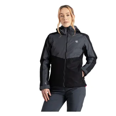 (6, Ebony Grey) Dare 2b Womens Climatise Waterproof Thermal Ski Jacket Coat - Ebony Grey