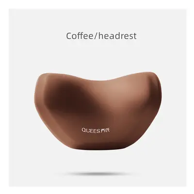 (Coffee-headrest) Universal Car Office Chair Waist Back Support Cushion 3D Memory Cotton