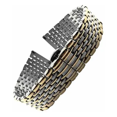 (Middle Rose 12mm) 12/13/14/16/18/20/22mm Butterfly Buckle Watch Band Strap Stainless Steel Watc