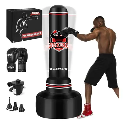 (Boxing) Punching Bag with Stand Adult 70â- Free Standing Boxing Bag with Boxing Gloves and El