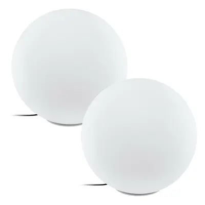 2 PACK IP65 Outdoor Garden Ball Light White Plastic 1x 40W E27 600mm Globe