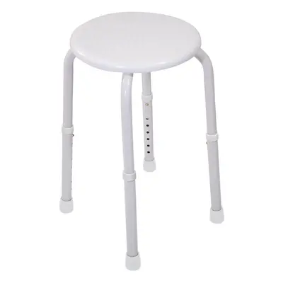 White Multi Purpose Stackable Stool Rust proof Aluminium Frame Height Adjustable