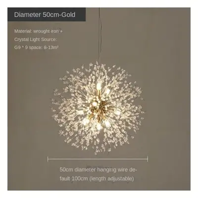 (gold, headlights) Modern Crystal Dandelion Chandelier Lighting Pendant Lamp For Living Room Din