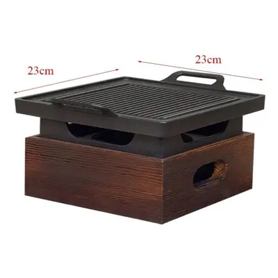 (brown,black, 23x23cm) Smokeless Portable Bbq Grill Korean Japanese Barbecue Grill Charcoal Bbq 