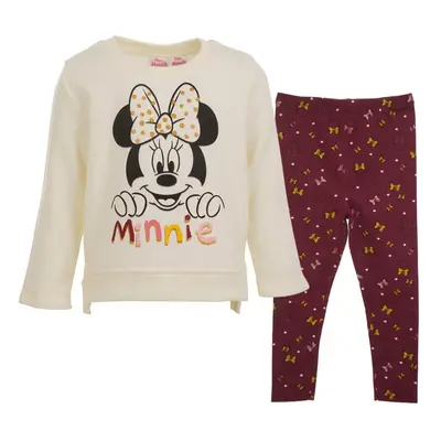 Disney Minnie Mouse Little Girls Sweatshirt and Leggings Outfit Set Wh