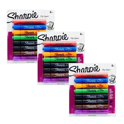 Sharpie 22480PP Flip Chart Markers Bullet Tip Assorted Colors Pack o