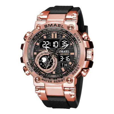 (rose gold, With Package) Smael Men Watch Digital Waterproof Clock Men Army Military Watches Led