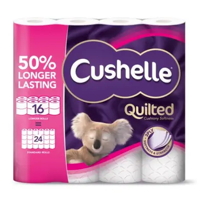 Cushelle Quilted 50% Longer Lasting Toilet Tissue Equals Regular Rolls