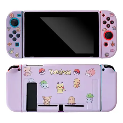 (F, Switch-OLED) Anime Cartoon Pikachu Protective Shell Cover For Nintendo Switch NS OLED Game C