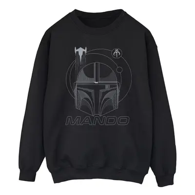 (M, Black) Star Wars Mens The Mandalorian Rings Helmet Sweatshirt