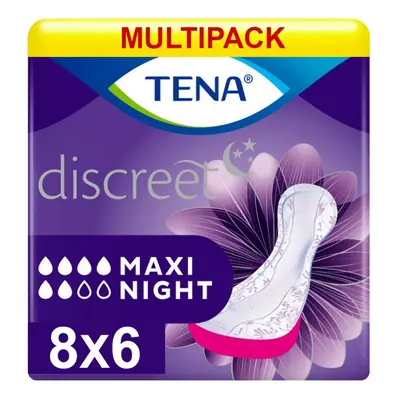 Multipack 8x TENA Discreet Maxi Night (976ml) Pack Incontinence Protection