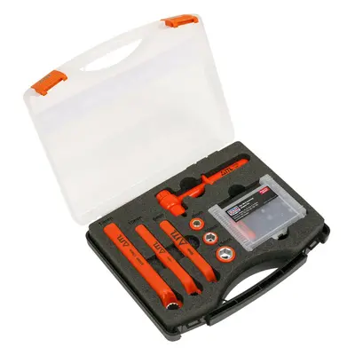 19pc IEC Hybrid & Electric Car Battery Tool Kit 1500V DC Insulated Ratchet