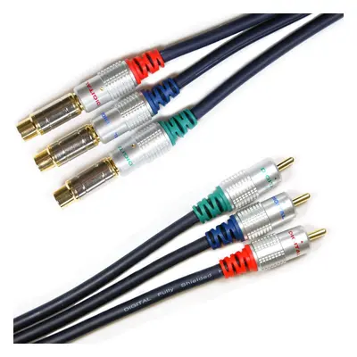 10M HD Component Video Cable Extension Gold Male to Female Lead RGB YPbPr