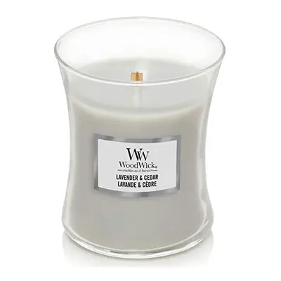 WoodWick Medium Hourglass Scented Candle with Crackling Wick | Lavender and Cedar | Up to Hours 