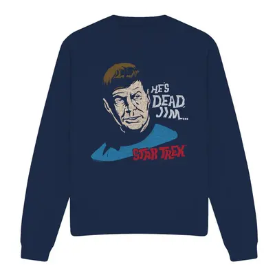 (M, Navy) Star Trek Unisex Adult He's Dead Jim Sweatshirt