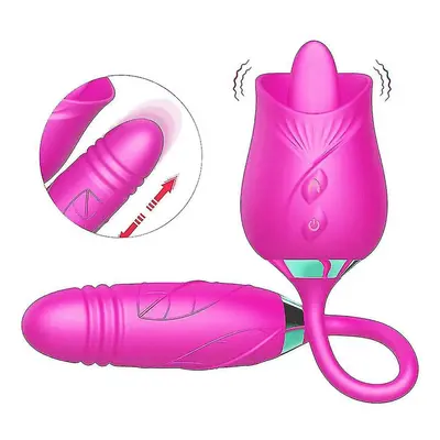 (D) Roses Mantinghua 3rd Generation Double Tongue Licking Vibration Telescopic Vibrating Egg Fem