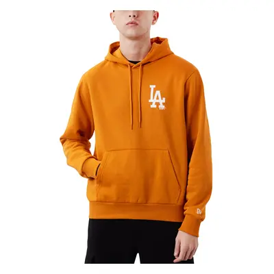 (M, Orange) New Era Mens LA Dodgers MLB League Essential Pullover Hoodie - Orange