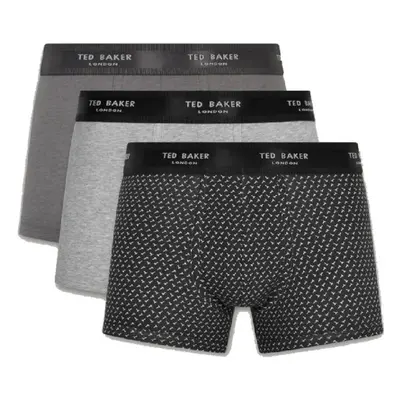 (Grey/Heather Grey/T Repeat, X-Large) Ted Baker Boxers Pack Fashion Trunks With Pattern